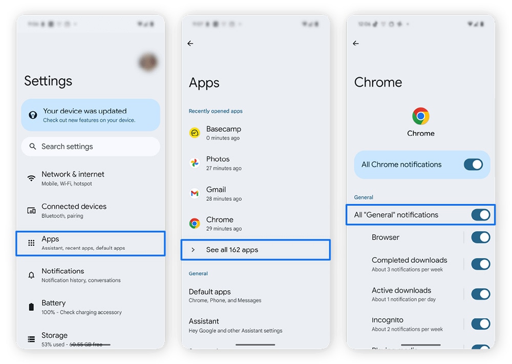 Captures d'écran montrant comment bloquer les fenêtres contextuelles sur l'écran d'accueil Android.