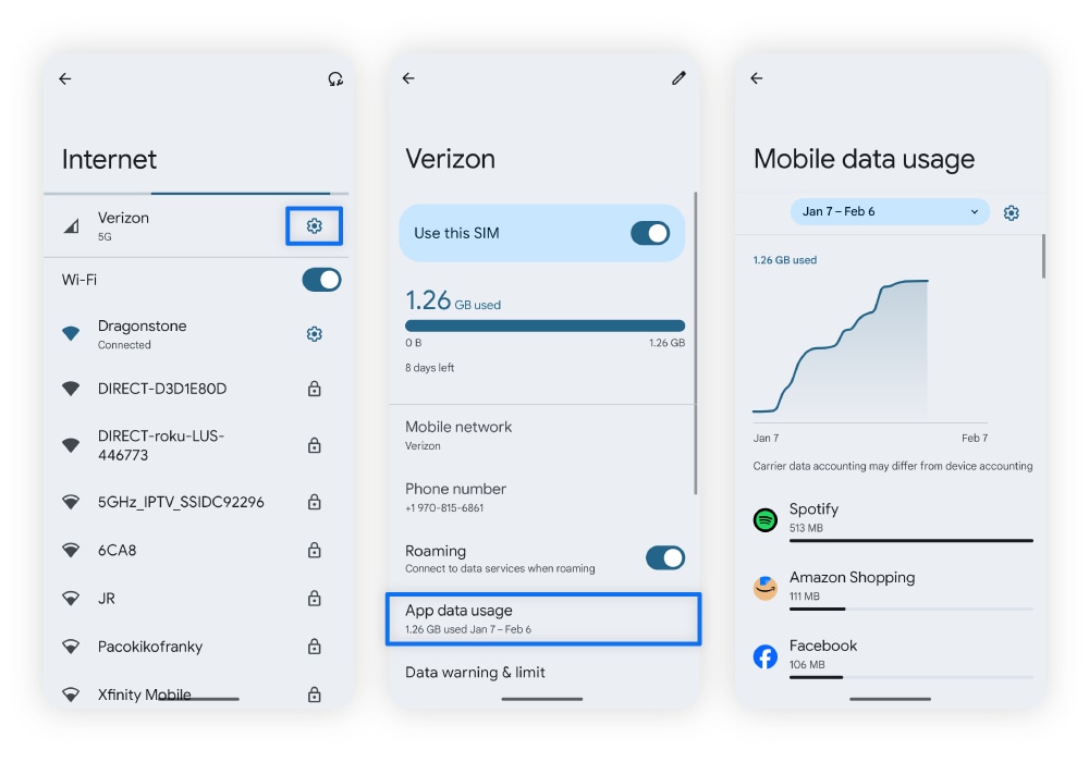 Comment vérifier l’utilisation des données des applications sur les téléphones Android.