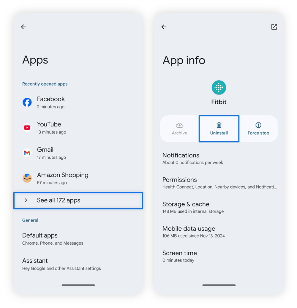 Comment désinstaller une application sur un téléphone Android.