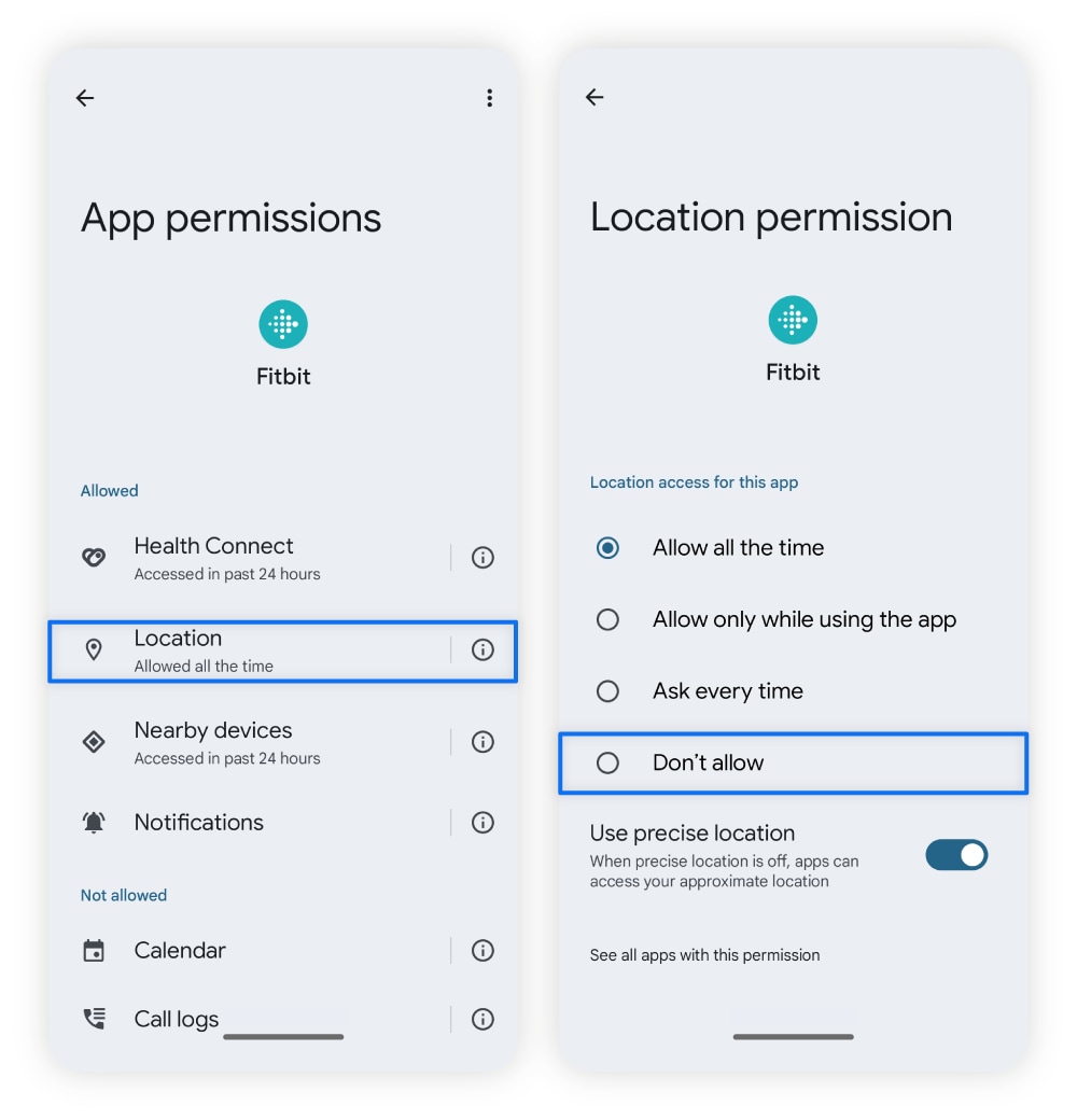 Comment désactiver l’accès à la localisation des applications sur les téléphones Android.