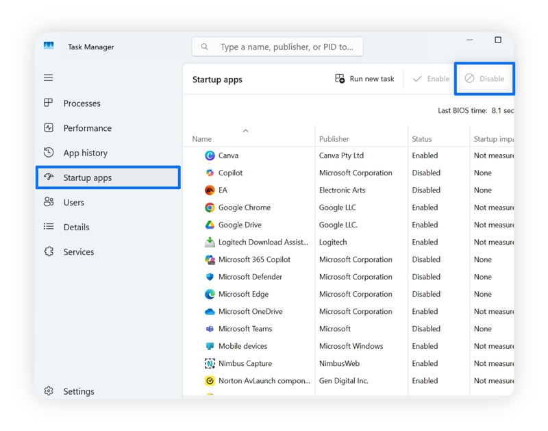 Capture d'écran montrant comment désactiver des programmes de démarrage sur un ordinateur Windows.