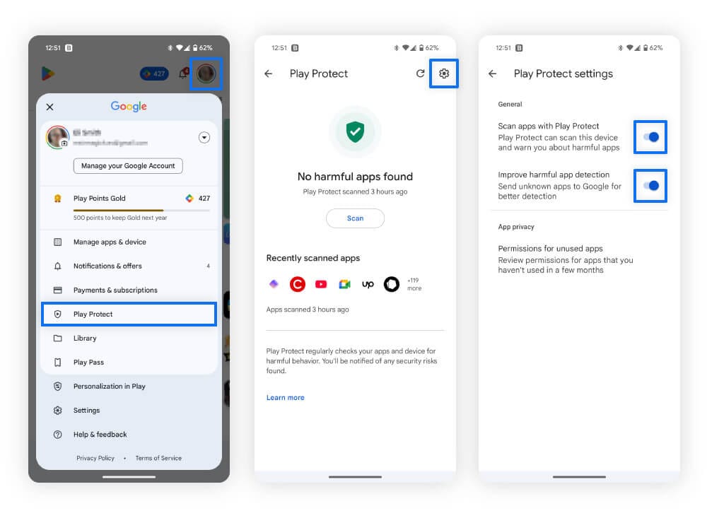 Comment activer Google Play Protect sur votre téléphone Android pour détecter les virus sur les applications.