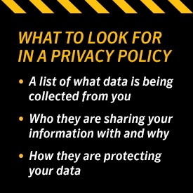 software terms service privacy policies secondary
