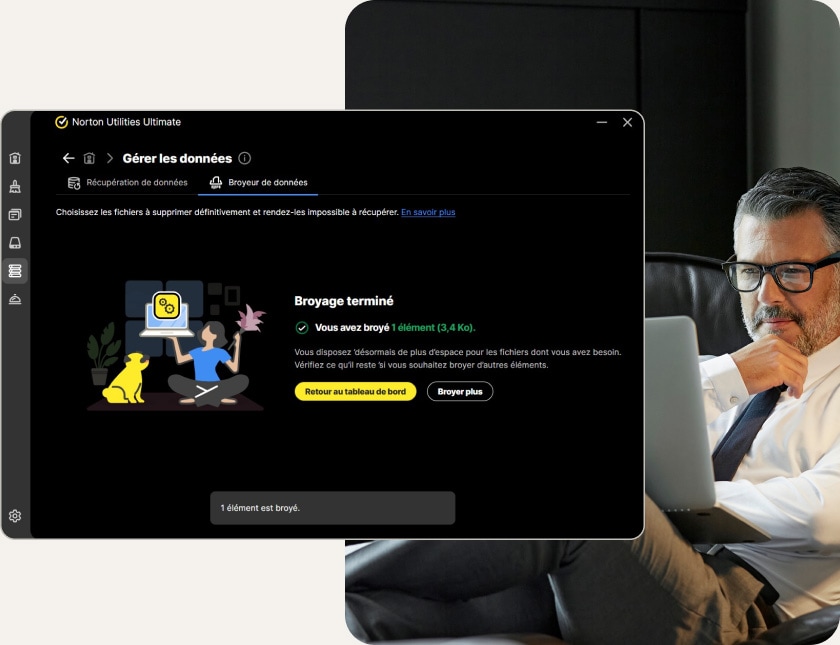 Cet outil de nettoyage Windows est également fourni avec un Broyeur de données.