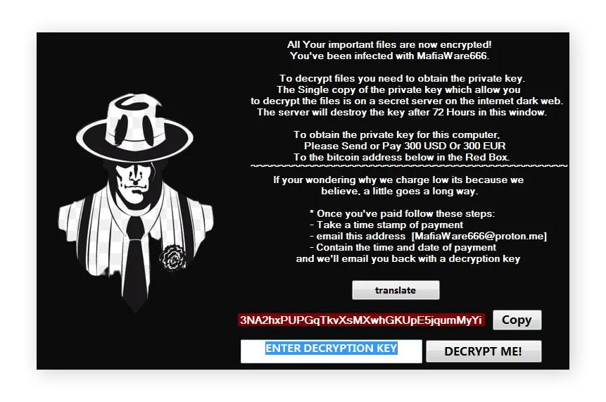 Exemple de note de rançon MafiaWare666.
