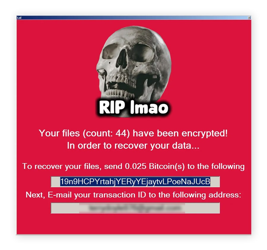 Exemple de note de rançon MafiaWare666.