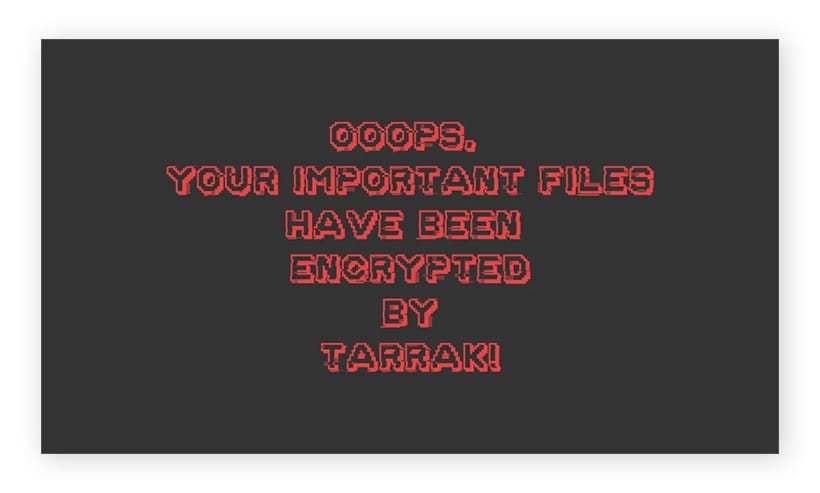 L'arrière-plan de bureau défini par le ransomware TaRRaK.