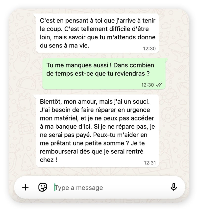 Un forum de discussion impliquant une escroquerie sentimentale à la plateforme pétrolière.