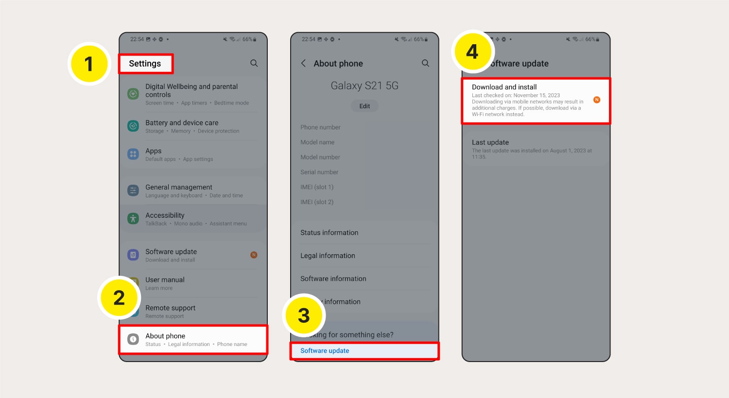 Capture d'écran montrant comment mettre à jour le système d'exploitation sur les appareils Android.