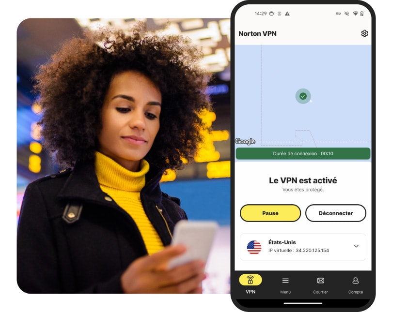L'application Norton Secure VPN pour Android vous protège en temps réel