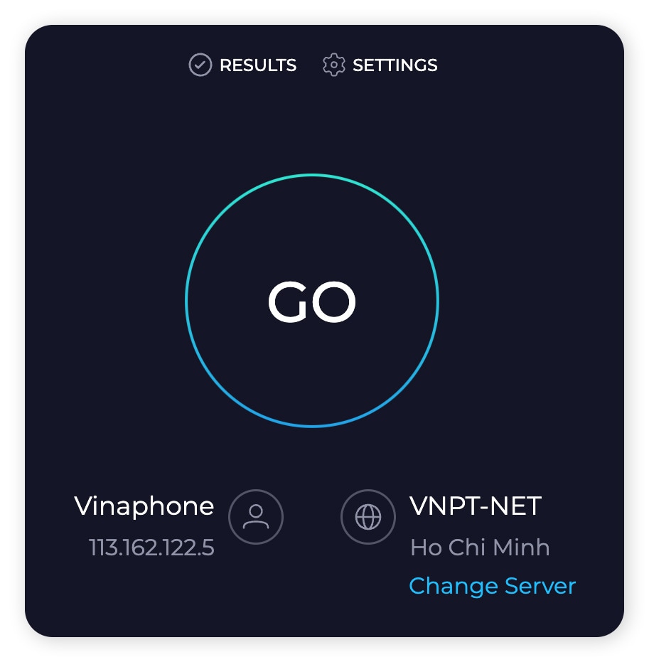 Cliquez sur Démarrer sur la page d'accueil de Speed Test pour tester votre vitesse Internet.