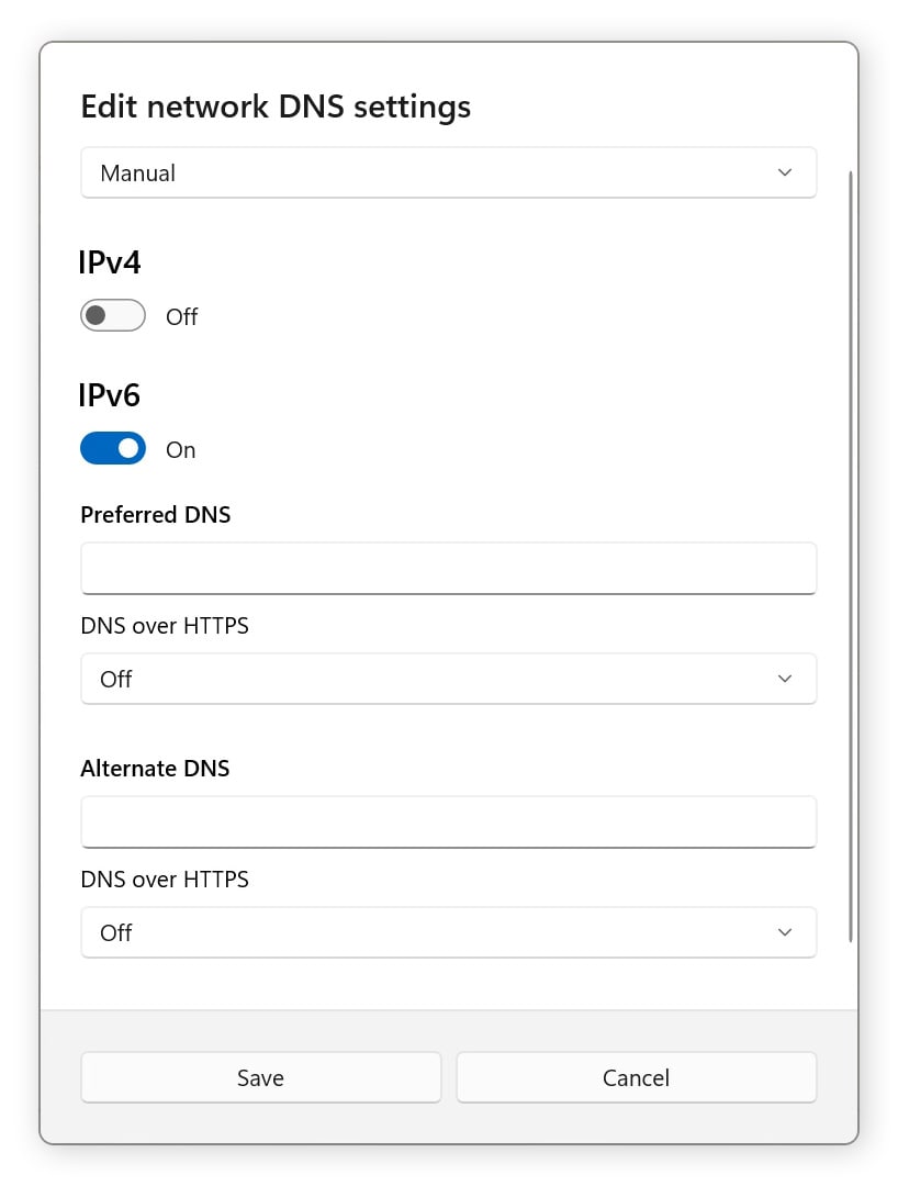 Modification des serveurs DNS sur un PC Windows.