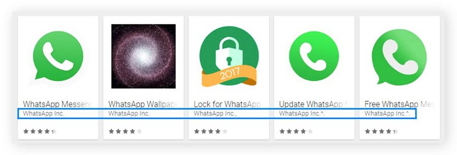 Les fausses applications WhatsApp ressemblent souvent à la version réelle.
